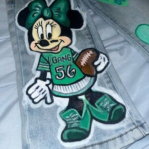 Custom Minnie Mouse Painted Jeans (can do any team any character)